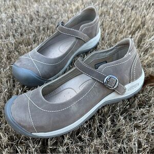 Keen Presidio II Mary Jane Shoes Womens 8 Brown Taupe Leather Comfort Strap Camp